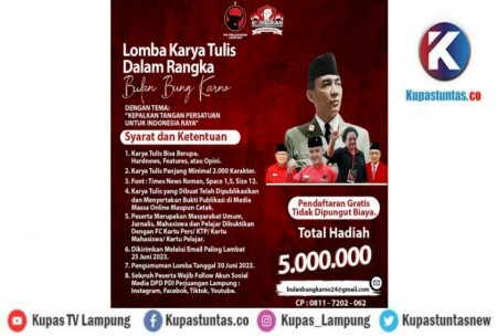 Kupas Tuntas Dpd Pdi Perjuangan Lampung Gelar Lomba Karya Tulis