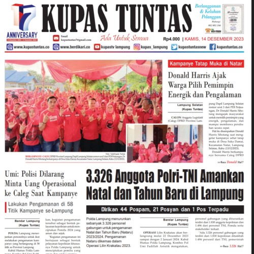 Kupas Tuntas Surat Kabar Harian Kupas Tuntas Edisi Kamis 14 Desember