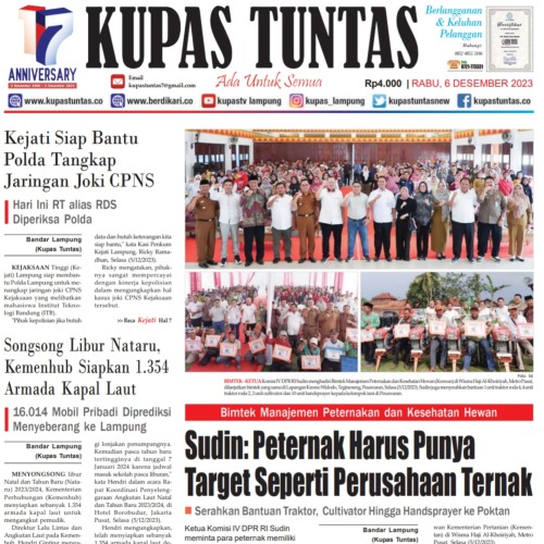 Kupas Tuntas Surat Kabar Harian Kupas Tuntas Edisi Rabu 06 Desember 2023