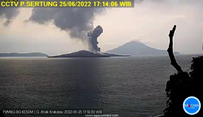 Kupas Tuntas - Erupsi, Gunung Anak Krakatau Keluarkan Abu Setinggi 400  Meter di Atas Puncak