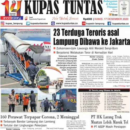 Kupas Tuntas Surat Kabar Harian Kupas Tuntas Edisi Kamis Desember