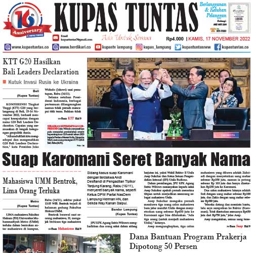 Kupas Tuntas Surat Kabar Harian Kupas Tuntas Edisi Kamis November